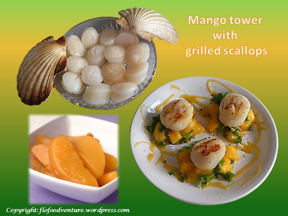 Mango Tower with Grilled Scallops